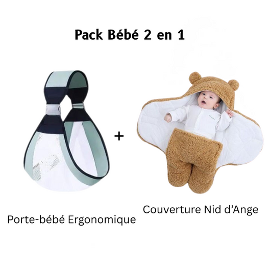 Pack Bébé 2 en 1 : Couverture Nid d’Ange + Porte-bébé Ergonomique